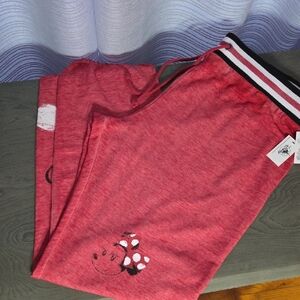 Disney Red and Black Striped Lounge Pants Size L